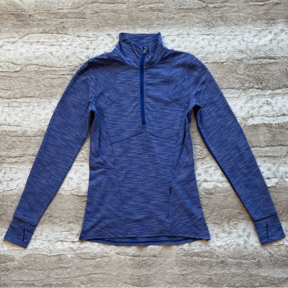 Lululemon Kanto Catch Me 1/2 Zip in Heathered Sapphire Blue Size 6 - Picture 5 of 16